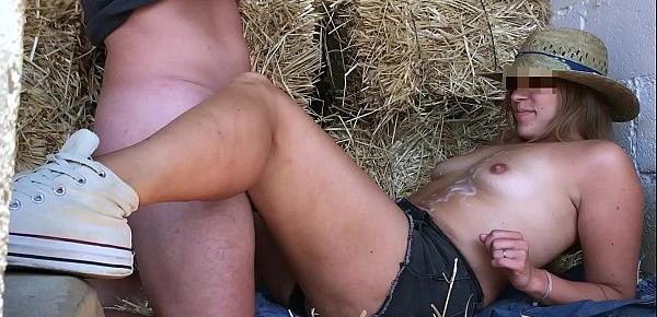  hot farm girl fucked in the hay - our iconic and really early cumshot scene - YummyCouple